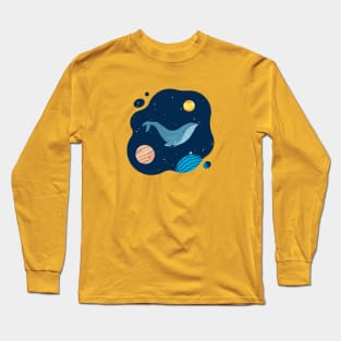 Whale In Cosmos Long Sleeve T-Shirt